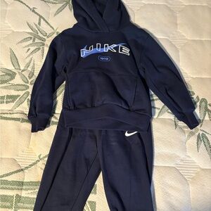 Nike Navy Blue Kids Hoodie and Joggers Set